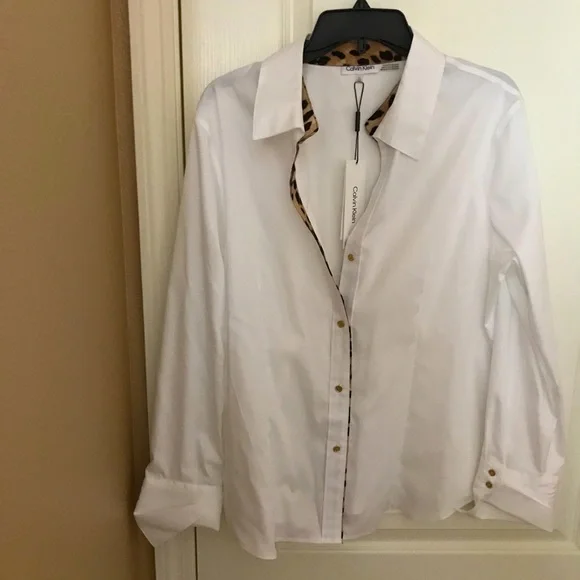 calvin klein white dress shirt womens Calvin Klein Jeans Long Sleeve Stretch Poplin Button-Up Shirt in White at Nordstrom Rack, Size X-Large